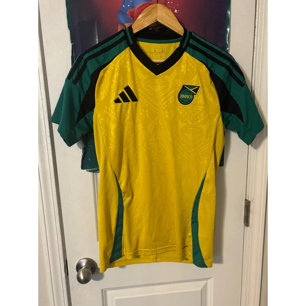 Adidas Jamaica Football Federation Reggae Boyz Home Jersey Yellow Green Small